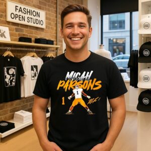 Micah Parsons Green Bay Packers Name & Number Pose Signature T-Shirt