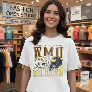 Michigan Wolverines Vs Western Michigan 2026 Game Day Showdown Helmets T-Shirt