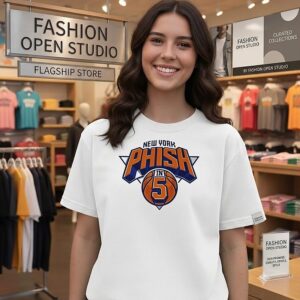 New York Phish In 5 New York Knicks Parody Logo T-Shirt