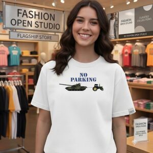 No Parking Ukrainian Farmer Towing Russian Tank T-Shirt