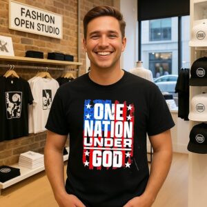 One Nation Under God Distressed American Flag T-Shirt