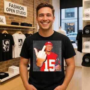 Patrick Mahomes Holding Beer Middle Finger T-Shirt