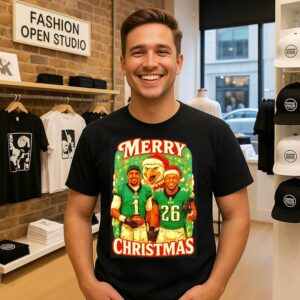 Philadelphia Eagles Jalen Hurts Saquon Barkley Merry Christmas T-Shirt