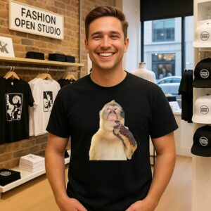 Pondering Monkey Thinking Funny Animal Meme T-Shirt