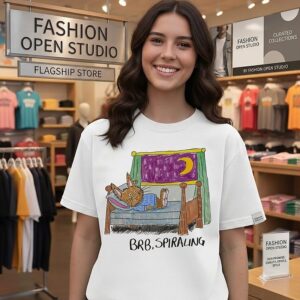 Rabbit In Bed Brb Spiraling Anxiety Mental Health T-Shirt