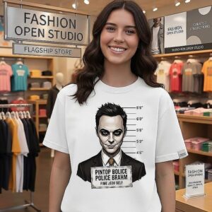 Sheldon Cooper Big Bang Theory Joker Mugshot T-Shirt