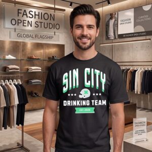 Sin City Drinking Team Est 2026 Football T-Shirt