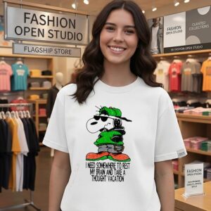 Snoopy I Need Somewhere To Rest My Brain And Take A Thought Vacation T-Shirt