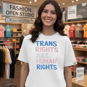 Stefanie Dolson Wearing Trans Rights Are Human Rights T-Shirt