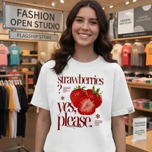 Strawberries Yes Please Sweet Vibes And Fresh Moments T-Shirt