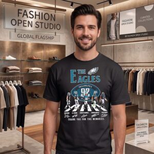 The Eagles 1933-2025 Thank You For The Memories Philadelphia Eagles Abbey Road Signatures T-Shirt