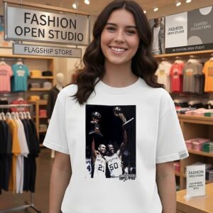 Tim Duncan And David Robinson Sa Spurs 21 And 50 Champions T-Shirt
