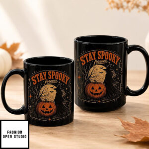Vintage Halloween Mug Wicked Witch Pumpkin Black Ceramic Coffee Cup