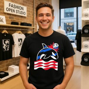 Wild Whale Stars And Stripes Simply Soccer T-Shirt