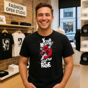 Your Mouth Is Violating My Roe Skull Knife T-Shirt