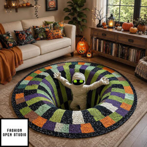 3d Effect Mummy Halloween Rug Round Rug, Halloween Horror Ghosh Carpet