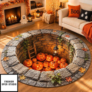 3d Halloween Vortex Rug, Spooky Gothic Floor Decor