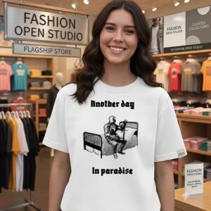 Another Day In Paradise Knight Sitting On Bed T-Shirt