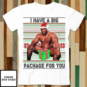 Barry Sitting On A Bed Big Package Ugly Christmas Xmas T Shirt