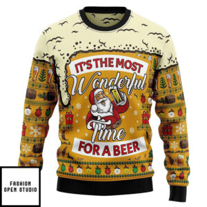 Beer Christmas Sweater, Funny Santa Ugly Xmas Jumper