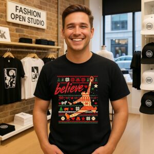 Believe Orioles Air Cowser Ugly Christmas T-Shirt