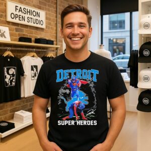 Detroit Lions Super Heroes Signatures T-Shirt