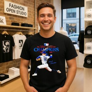 Emmet Sheehan Los Angeles Dodgers Nl West Division Champions 2026 Signature T-Shirt
