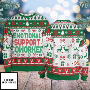 Emotional Support Coworker Ugly Christmas Sweaters