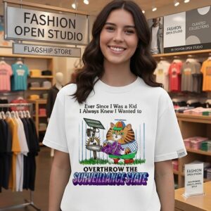 Ever Since I Was A Kid I Always Knew I Wanted To Overthrow The Surveillance State Cat T-Shirt
