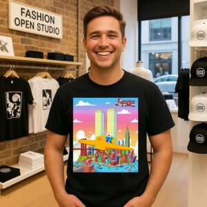 Explosion Time Finn And Jake Adventure Time Ny City Skyline T-Shirt