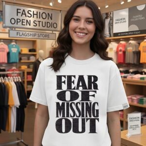 Fear Of Missing Out Fomo Typography Minimalist T-Shirt