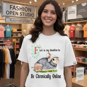 First In My Bloodline To Be Chronically Online Rabbit Knight T-Shirt