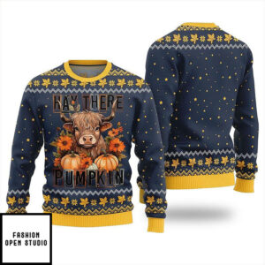 Hay There Pumpkin Cow Ugly Xmas Sweater
