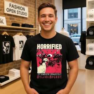 Horrified Pigeon Horror T-Shirt