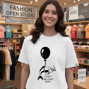 I Don’t Belong Here Smoking Fish With Balloon T-Shirt