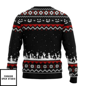I Prefer Halloween Ugly Christmas Sweater, Skull Santa Unisex Halloween Sweatshirt