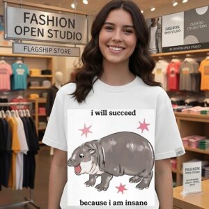I Will Succeed Because I Am Insane Hippo T-Shirt