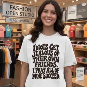 Idiots Get Jealous Of Their Own Friends I Pray All Of Mine Succeed T-Shirt