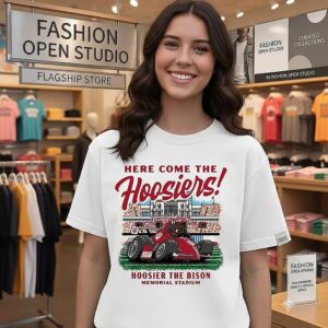 Indiana Hoosier The Bison Race Car Here Come The Hoosiers T-Shirt