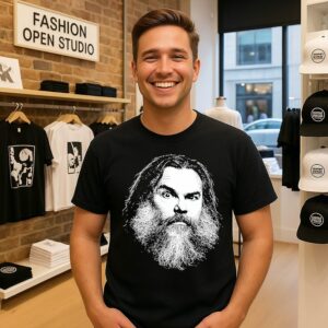 Jack Black Portrait Black Graphic T-Shirt