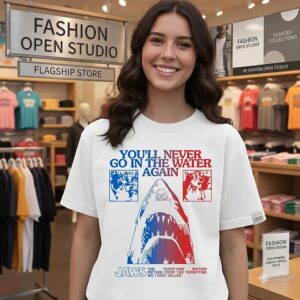 Jaws You’ll Never Go In The Water Again Movie Poster T-Shirt