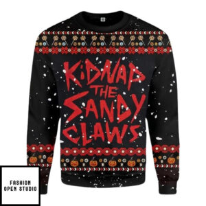 Kidnap The Sandy Claws Christmas Sweater, Halloween Ugly Xmas Sweater