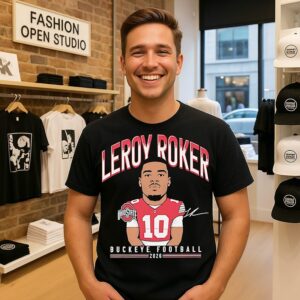 Leroy Roker Ohio State Buckeyes Big Head Graphic T-Shirt