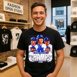 Los Angeles Dodgers National League West Division Champions ’26 Player Collage T-Shirt