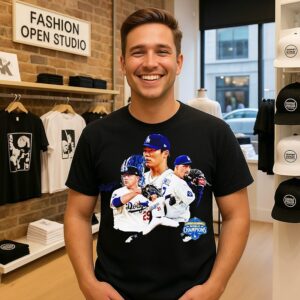 Los Angeles Dodgers Nl West Division Champions ’26 Player Collage T-Shirt