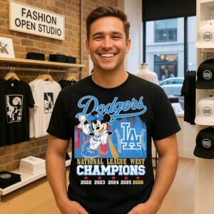 Los Angeles Dodgers X Mickey Mouse National League West Champions T-Shirt