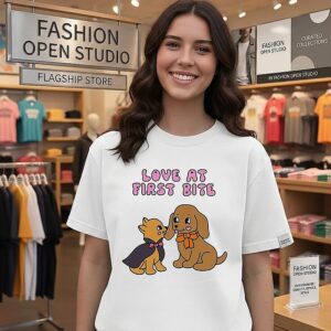Love At First Bite Vampire Dog Cute Puppy T-Shirt