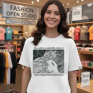 Magical Girl Transformation Mid-Life Crisis Quote T-Shirt