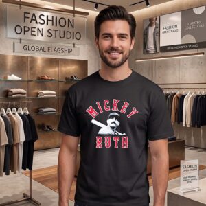 Mickey Ruth Bootleg Style Baseball Mashup T-Shirt
