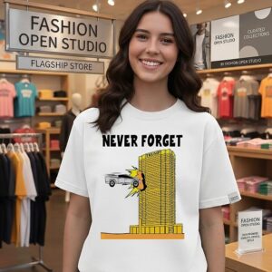 Never Forget Trump Cybertruck Building Crash 9.11 T-Shirt